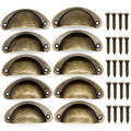 Premium Modern Cup Cabinet Handles – Bronze 30 Pack with Screws