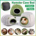 Premium Small Animal Plush Hideout Cave Bed - Grey Pyramid