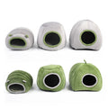 Premium Small Animal Plush Hideout Cave Bed - Grey Pyramid