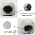 Premium Small Animal Plush Hideout Cave Bed - Grey Pyramid