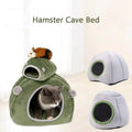 Premium Small Animal Plush Hideout Cave Bed - Grey Pyramid