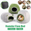 Premium Small Animal Plush Hideout Cave Bed - Grey Pyramid