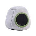 Premium Small Animal Plush Hideout Cave Bed - Grey Stump