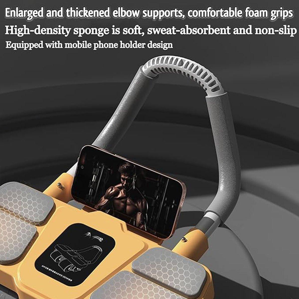 Black Four Wheel Abdominal Roller - Automatic Rebound Fitness Equipment