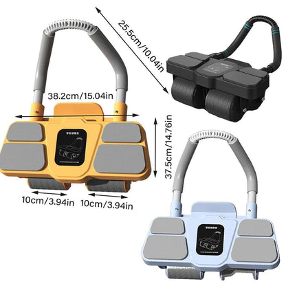 Orange Four Wheel Abdominal Roller - Automatic Rebound Fitness Equipment