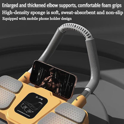 Orange Four Wheel Abdominal Roller - Automatic Rebound Fitness Equipment