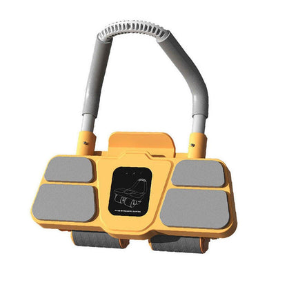 Orange Four Wheel Abdominal Roller - Automatic Rebound Fitness Equipment
