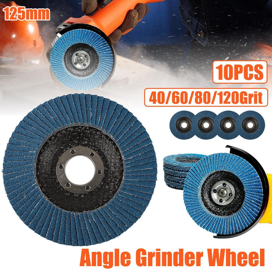 Premium Flap Disc Angle Grinder Wheels - 40 Grit, 10 Pack