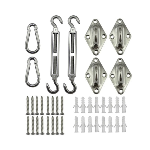 Premium Stainless Steel Shade Sail Fittings – 8 Piece Set