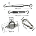 Premium Stainless Steel Shade Sail Fittings – 8 Piece Set