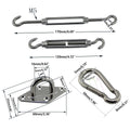 Premium Stainless Steel Shade Sail Fittings – 8 Piece Set