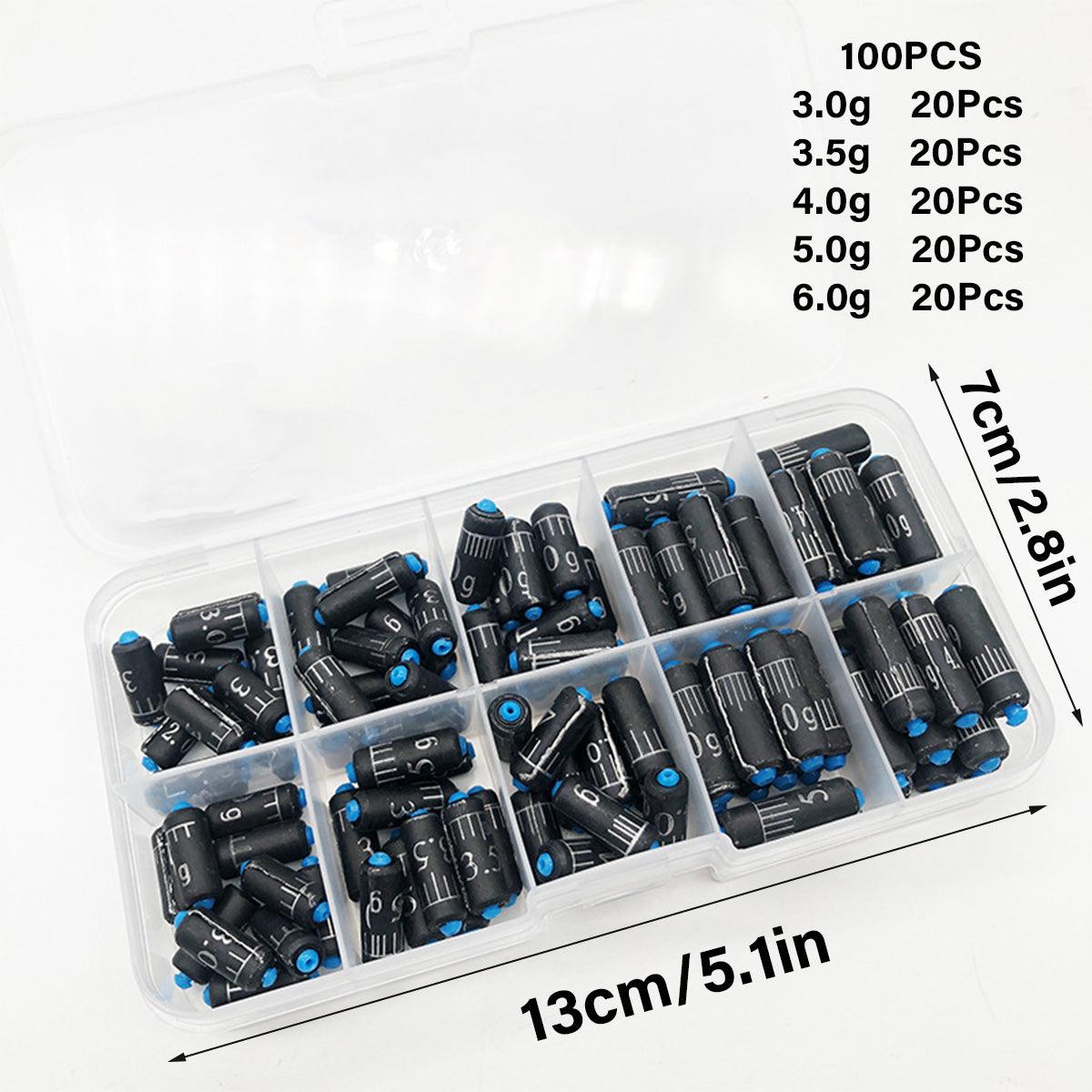 100pcs Graduated Soft Core Fishing Lead Sinkers Quick Drop Weights Tackle Set - SuperSaverAU - view 1