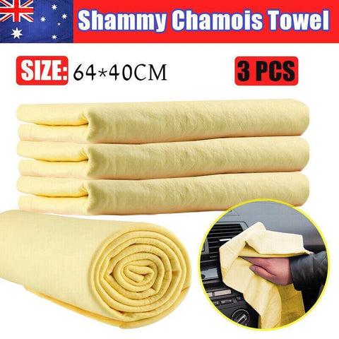 Premium Synthetic Chamois Towel Set - Yellow, 3pcs