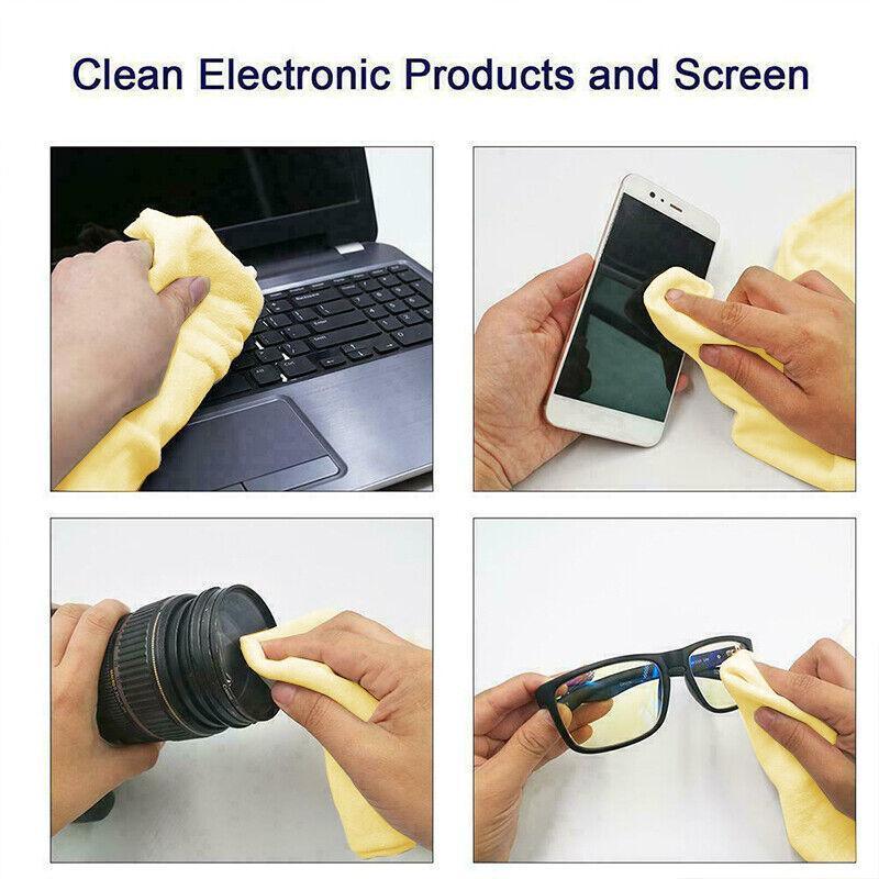 Premium Synthetic Chamois Towel Set - Yellow, 3pcs