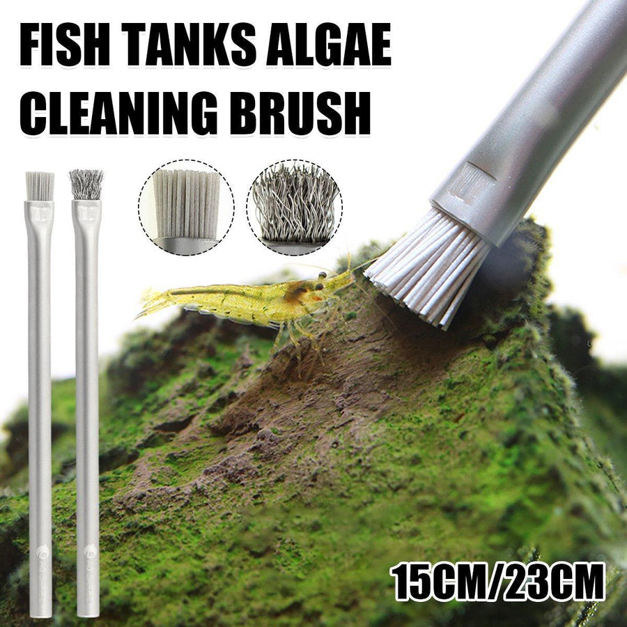 Algae Cleaning Brush for Stone Wood Aquarium Water Grass - 23cm, Soft Bristles & Wire - SuperSaverAU - view 1