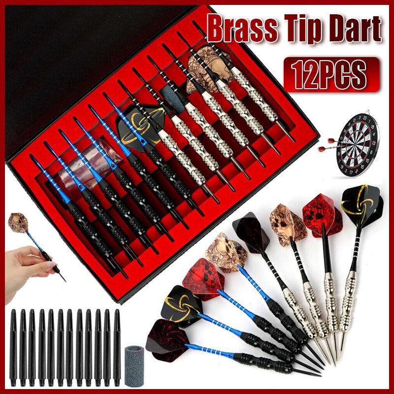 Premium Dart Set with Iron Tip, Aluminum Barrel, and Storage Case - 12-Piece 23.2g