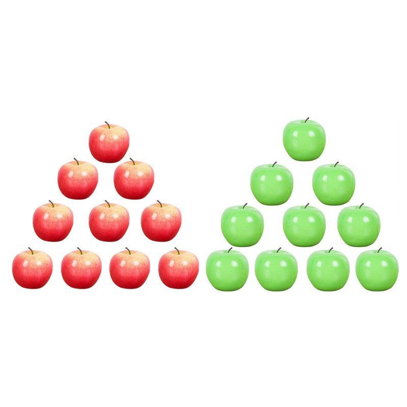 10 X Artificial Green or Red Apples for Home Party Wedding and Shop Decor - Red