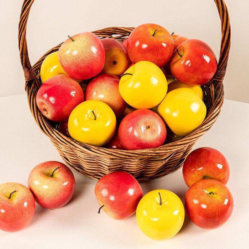 10 X Artificial Green or Red Apples for Home Party Wedding and Shop Decor - Red