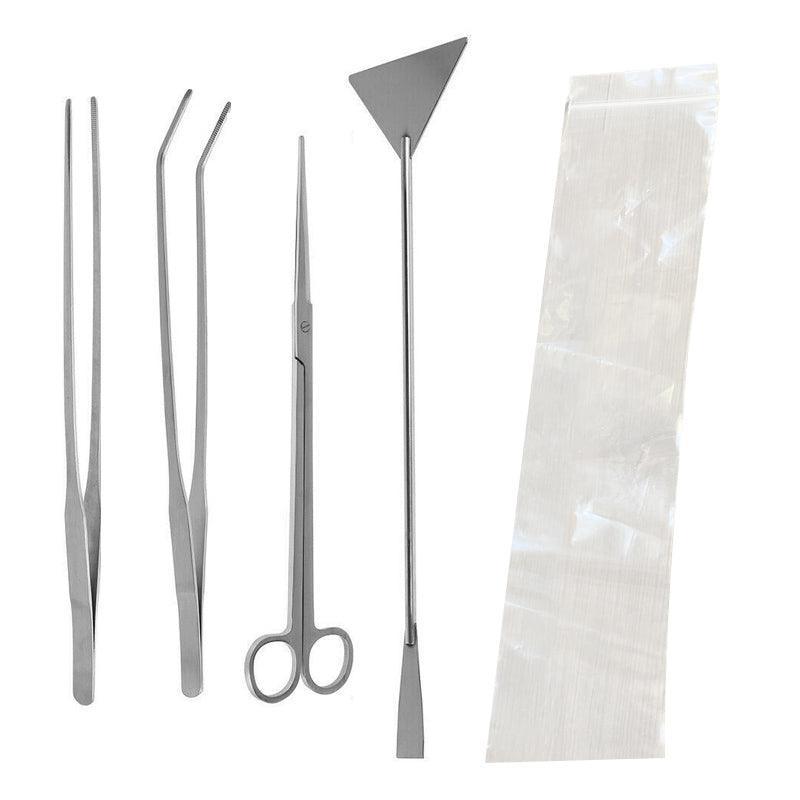 Stainless Steel Aquarium Tool Set 5PCS - Tweezers, Scissors, Spatula Kit
