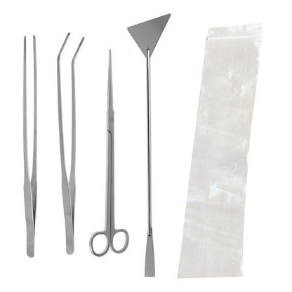 Stainless Steel Aquarium Tool Set 5PCS - Tweezers, Scissors, Spatula Kit