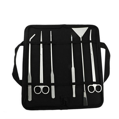 Stainless Steel Aquarium Tool Set 6PCS - Tweezers, Scissors, Spatula Kit