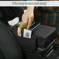 Premium Black Red Car Armrest Pad with Cup Holders and Storage Box