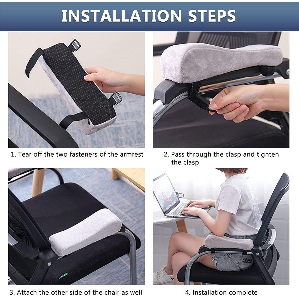 2PCS Memory Foam Elbow Arm Rest Cushions for Office by Premium - Grey