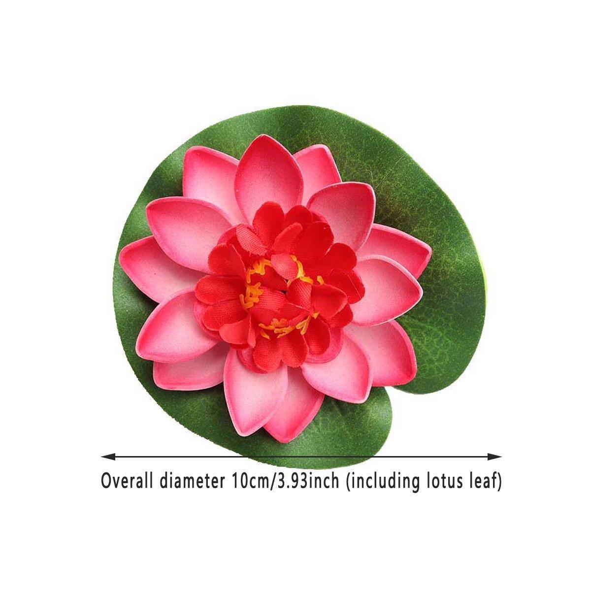 Premium Simulation Lotus Flowers & Leaves – 9 Pack