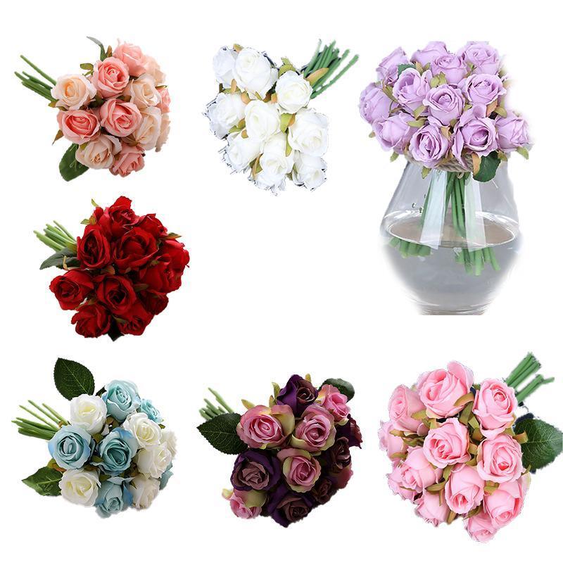 Premium Artificial Silk Rose Bouquet – Red 12 Heads