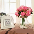 Premium Artificial Silk Rose Bouquet – Red 12 Heads