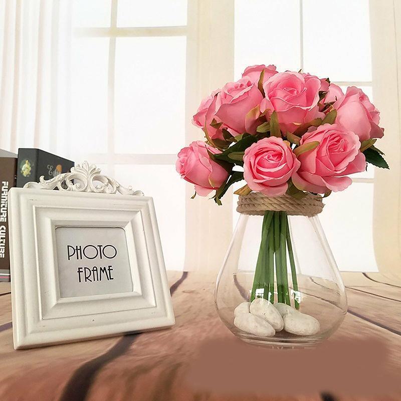 Premium Artificial Silk Rose Bouquet – Red 12 Heads