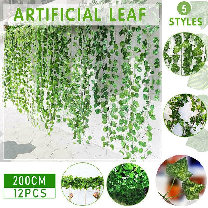 Premium Artificial Ivy Vine Leaf Garland – Grape Leaves 12 x 2m