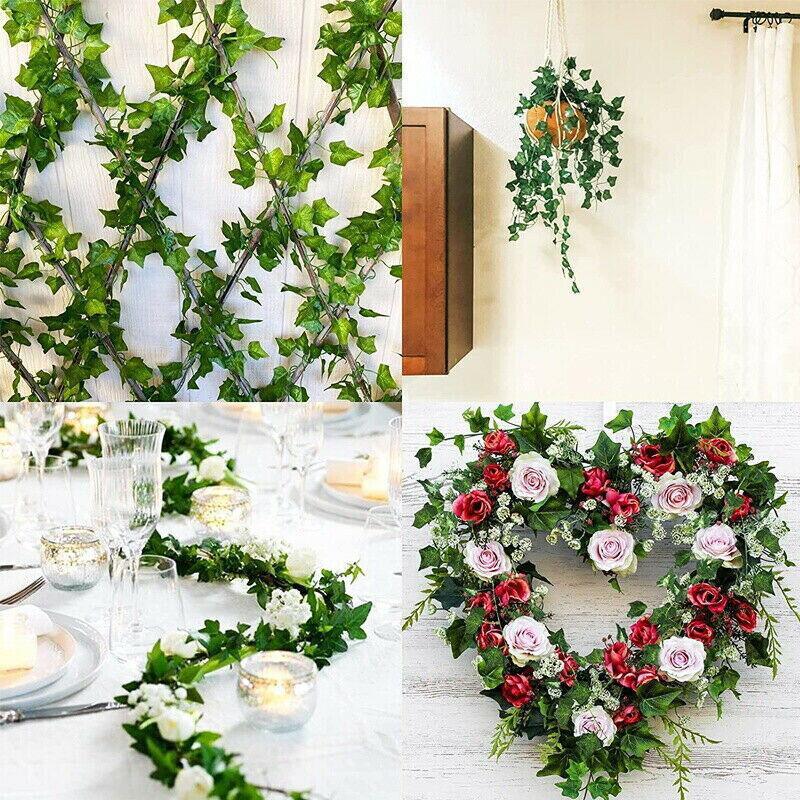 Premium Artificial Ivy Vine Leaf Garland – Scindapsus Leaves 12 x 2m