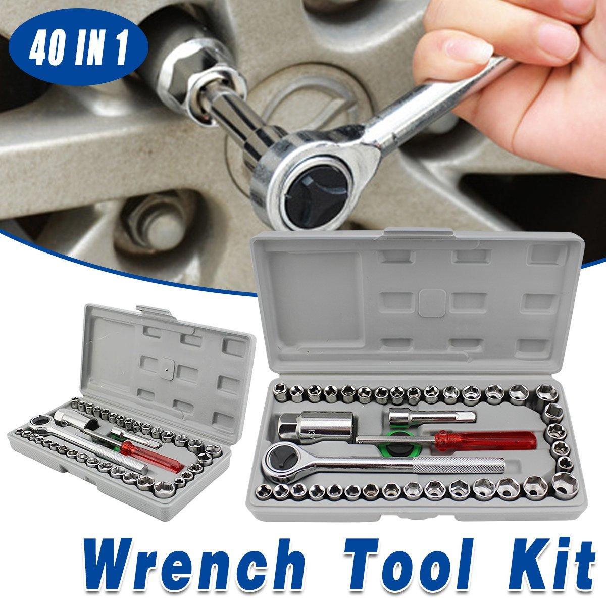 Premium 40 Piece Auto Repair Tool Kit with Socket Set