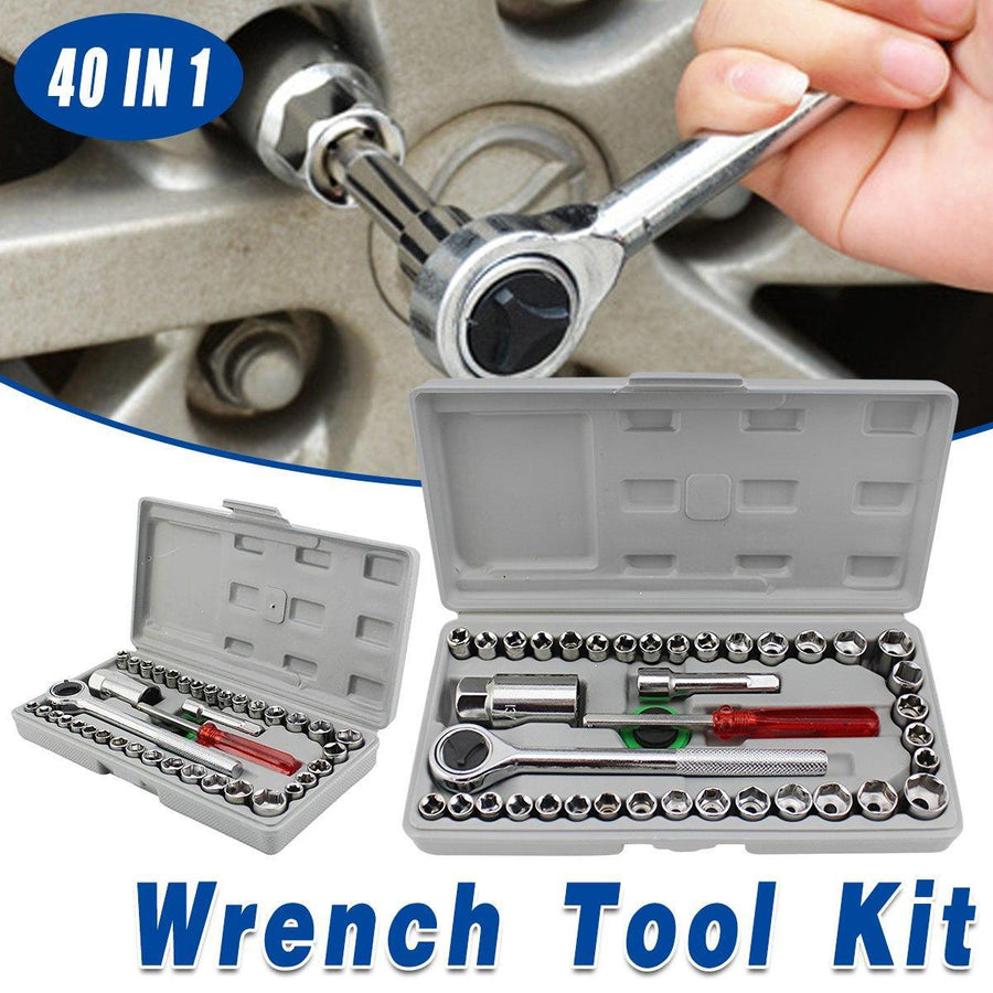 Premium 40 Piece Auto Repair Tool Kit with Socket Set
