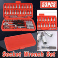 Premium 53PCS 1/4 Inch Metric Deep Socket Set with Case