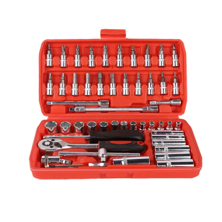 Premium 53PCS 1/4 Inch Metric Deep Socket Set with Case