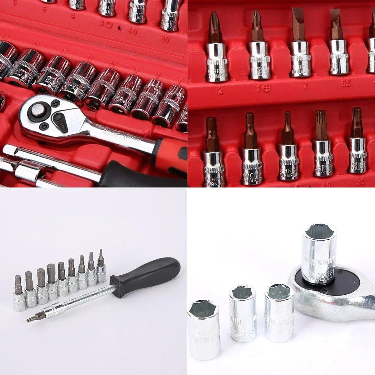 Premium 53PCS 1/4 Inch Metric Deep Socket Set with Case