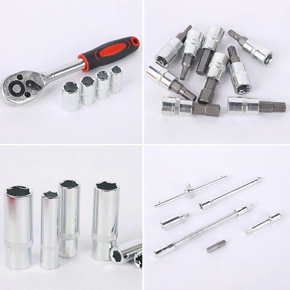 Premium 53PCS 1/4 Inch Metric Deep Socket Set with Case