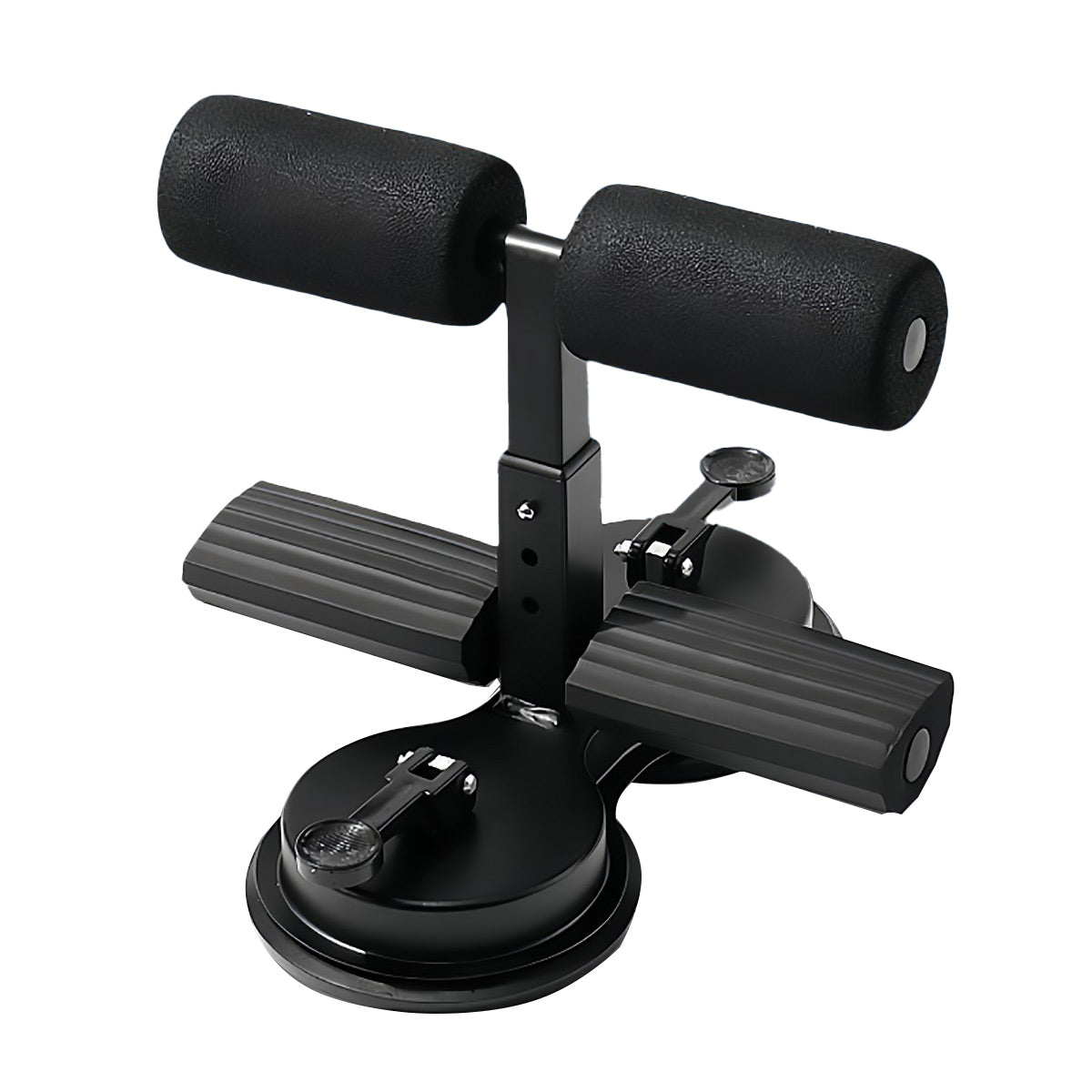 Premium Sit-Up Assistant Device with Suction Cups & 3 Height Levels - Black