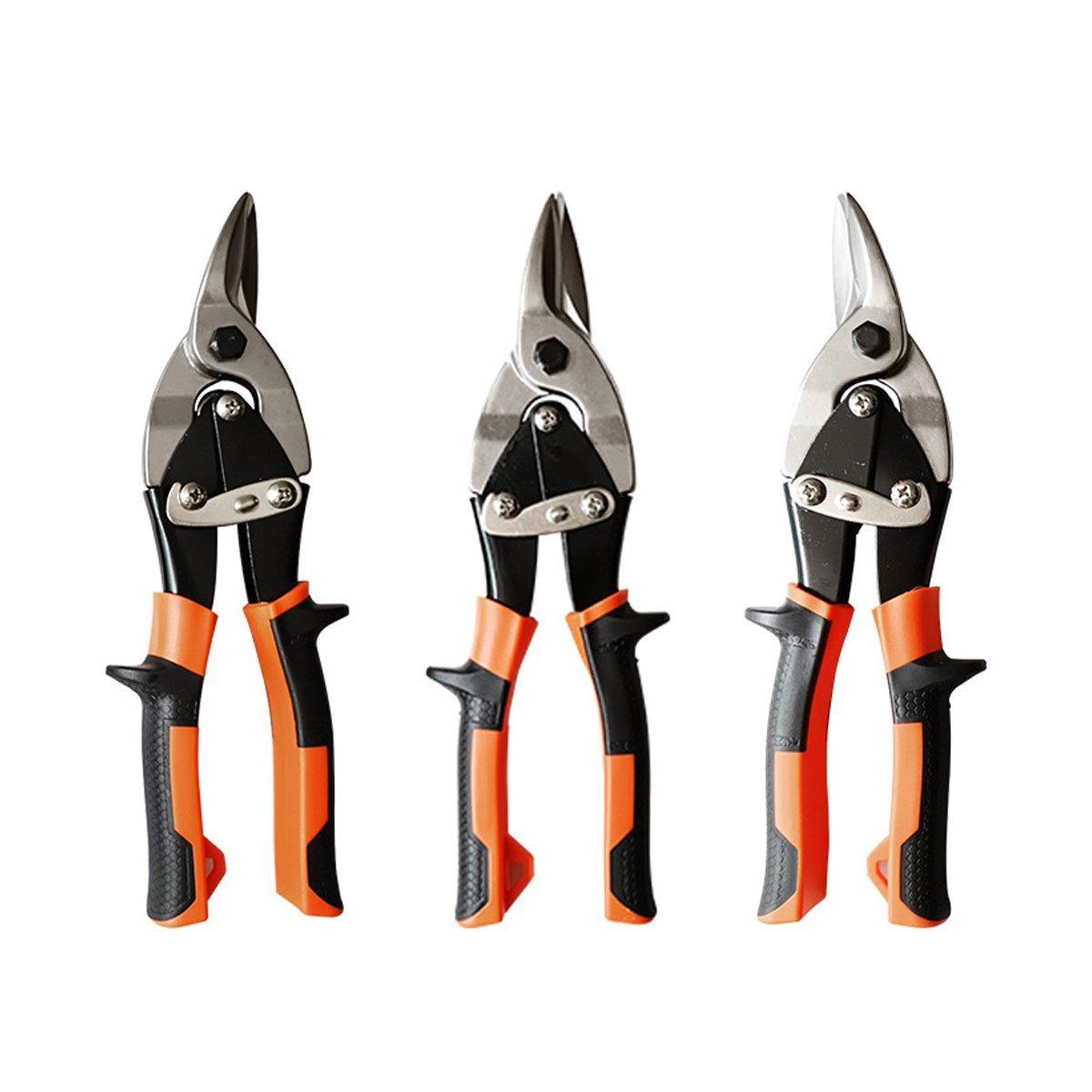 Premium 250mm Aviation Tin Snips with Micro-Serrated Blades - Right-Curved