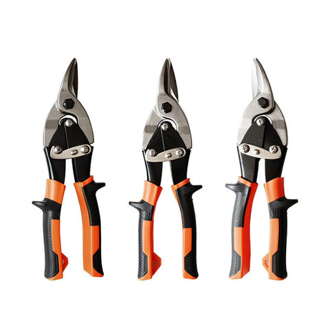Premium 250mm Aviation Tin Snips with Micro-Serrated Blades - Right-Curved