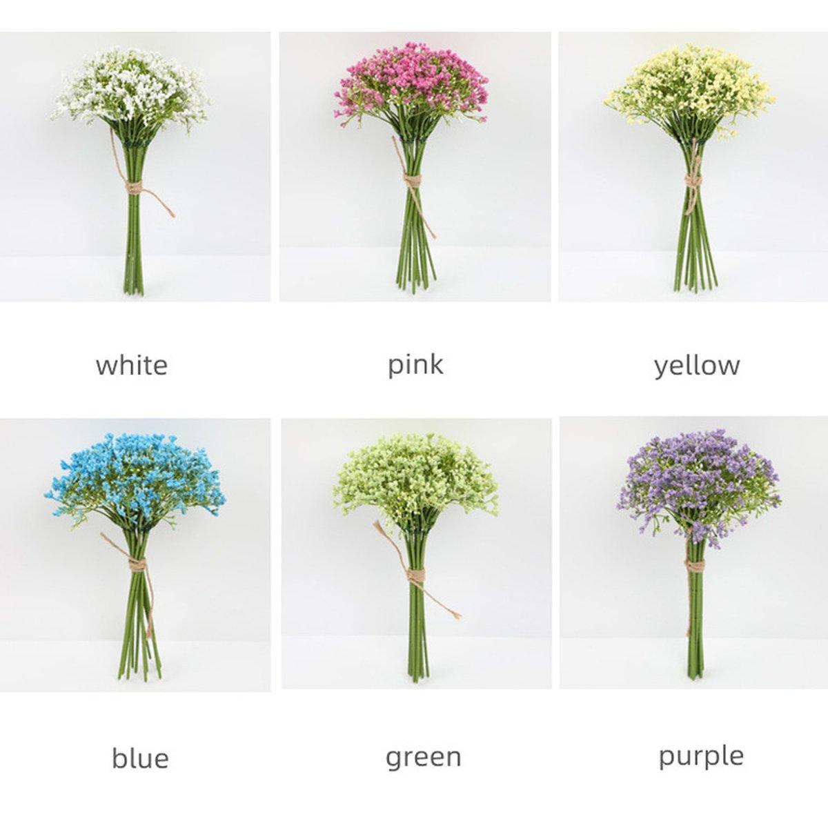 Premium Artificial Baby's Breath Foam Flowers – Blue 16 Pieces