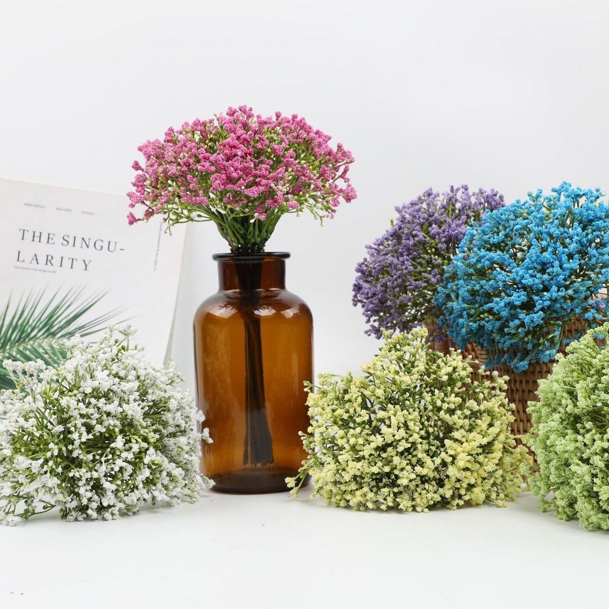 Premium Artificial Baby's Breath Foam Flowers – Purple 16 Pieces