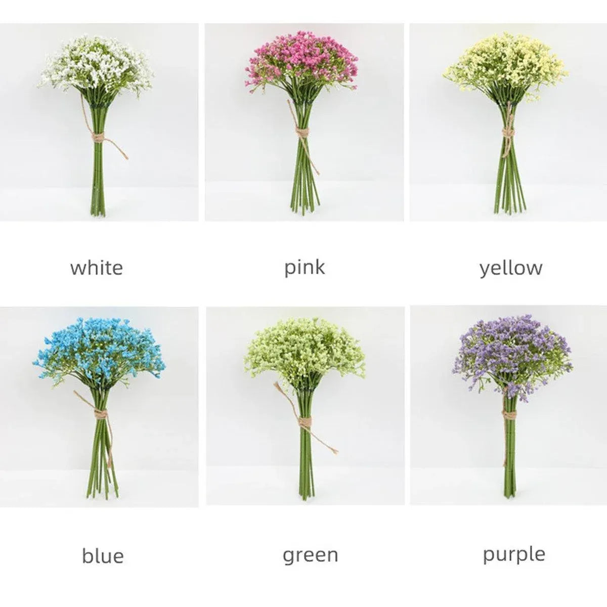 Premium Artificial Baby's Breath Foam Flowers – Yellow 16 Pieces