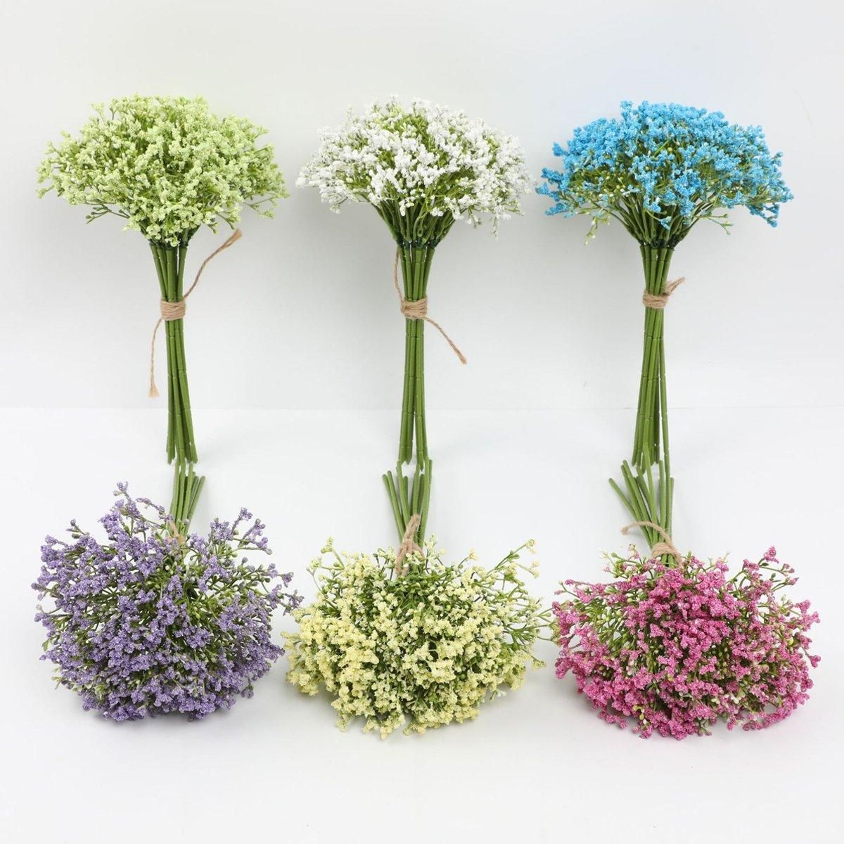 Premium Artificial Baby's Breath Foam Flowers – Yellow 16 Pieces