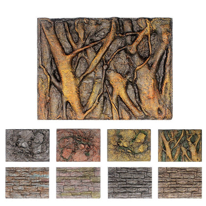 Pet Reptile Tank Board 3D Foam Backgrounds and Habitat Decoration 9 Styles - D
