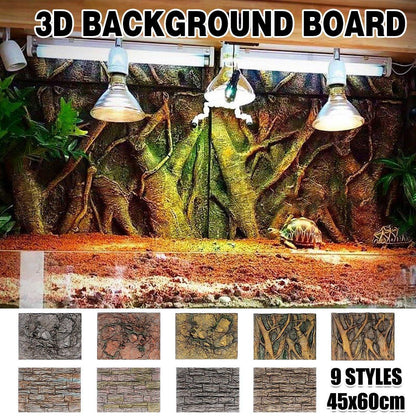 Pet 3D Foam Backgrounds Reptile Tank Board, 60*45cm, 9 Styles, Non-Toxic, Durable