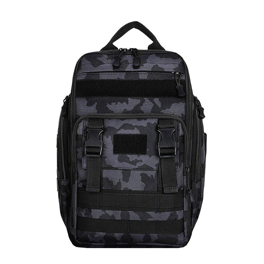 Premium Fishing Tackle Backpack – Night Camouflage with Rod Holders