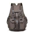 Unisex Retro Rucksack Large Capacity Travel Bag Leisure Backpack Schoolbag - Khaki - SuperSaverAU - view 5